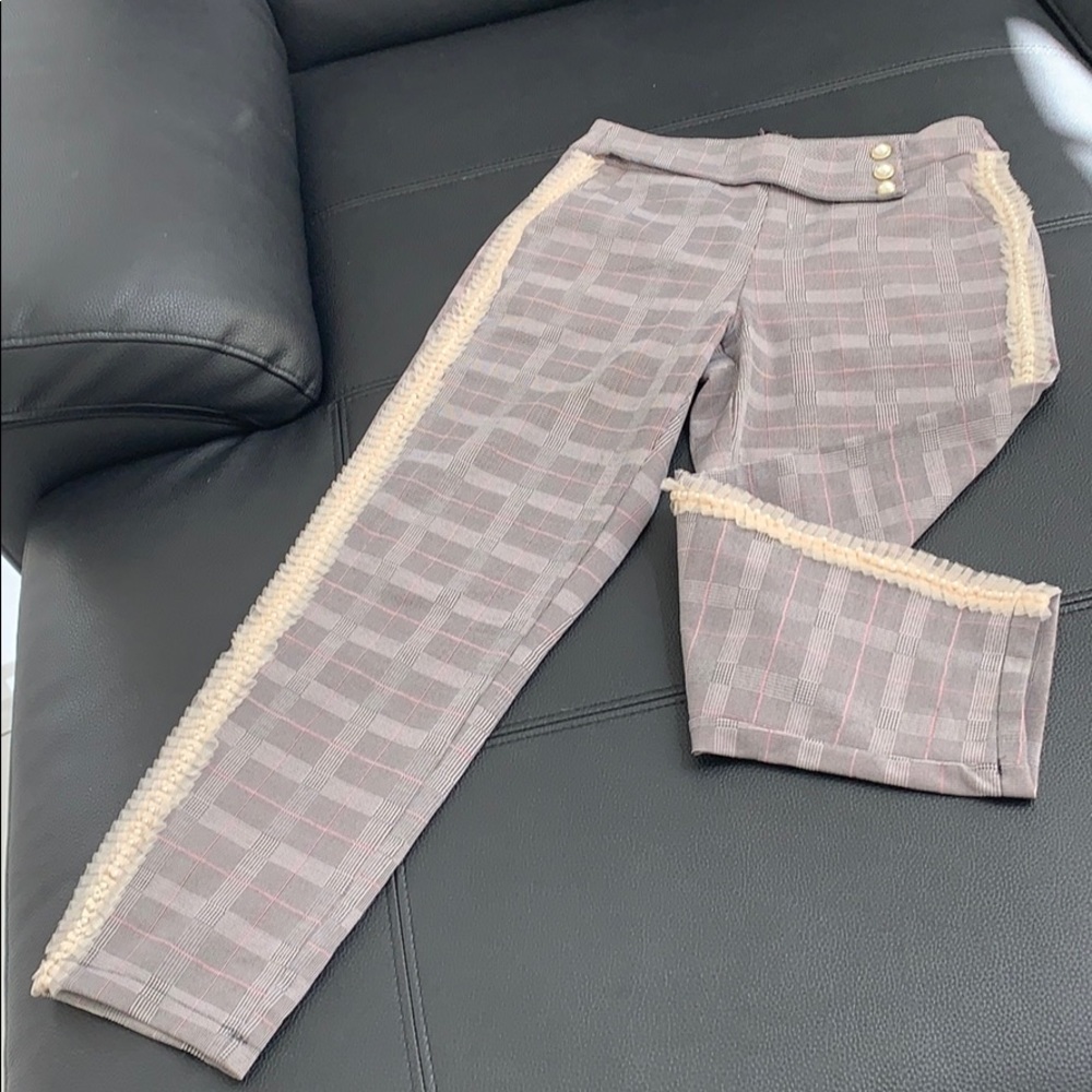 Modern Pearled checked pants